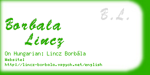 borbala lincz business card